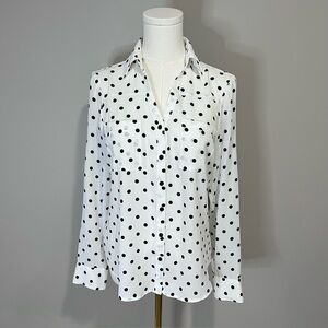 Express Polka Dot Portofino Shirt Button Down Blouse Size XS